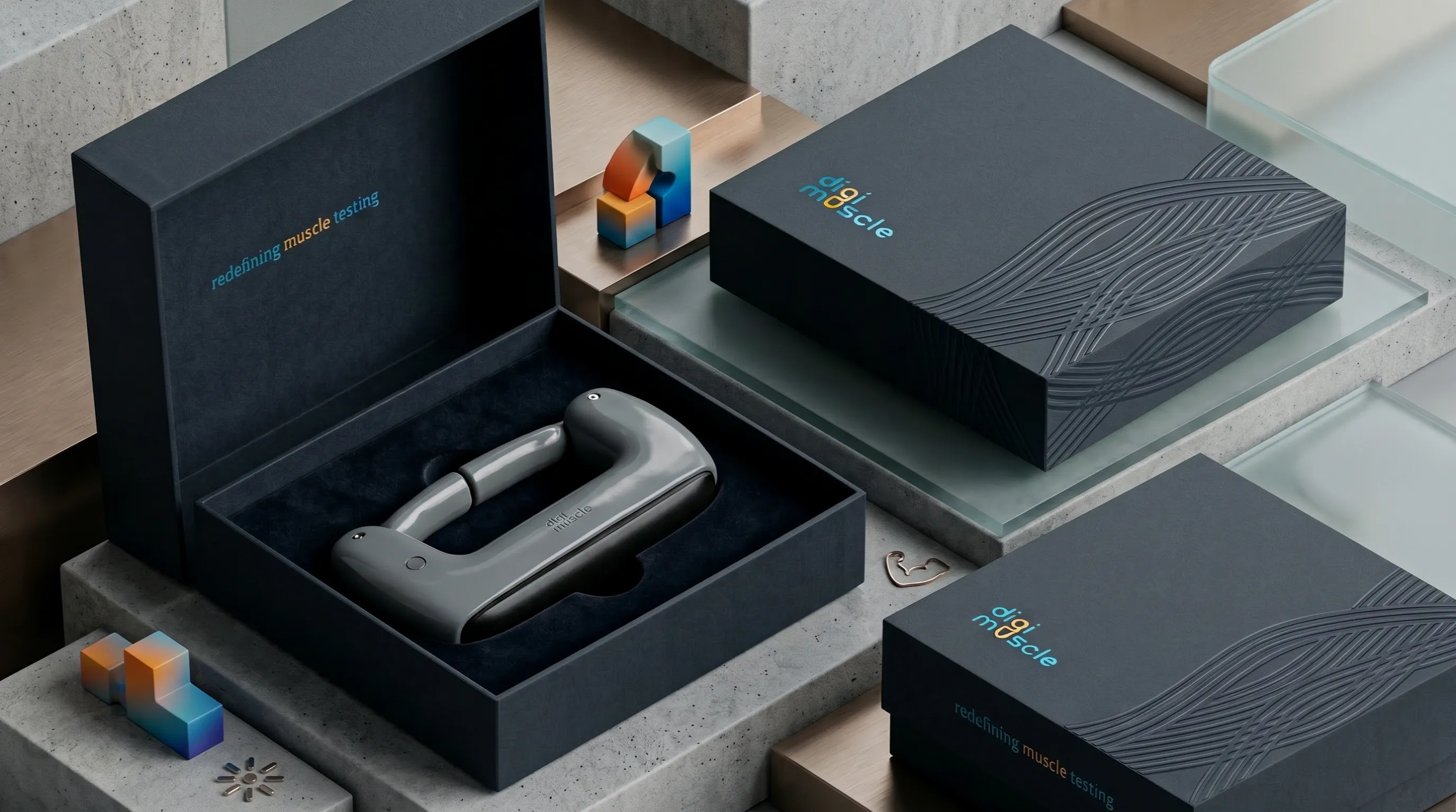 DigiMuscle — full packaging suite laid out
